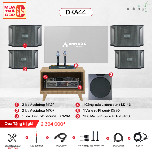 Dàn Karaoke Gia Đình Audiofrog DKA44 (Chính Hãng)