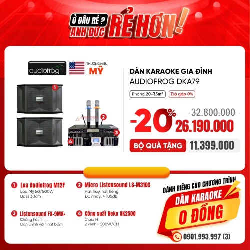 Dàn Karaoke Gia Đình Audiofrog DKA79 (Chính Hãng)