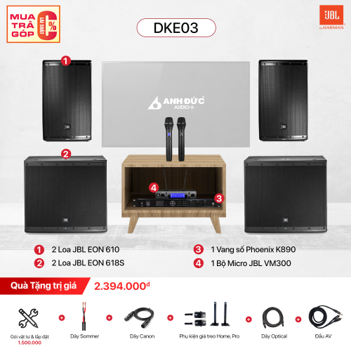 Dàn Karaoke Chuyên Nghiệp JBL DKE03 (Chính Hãng)