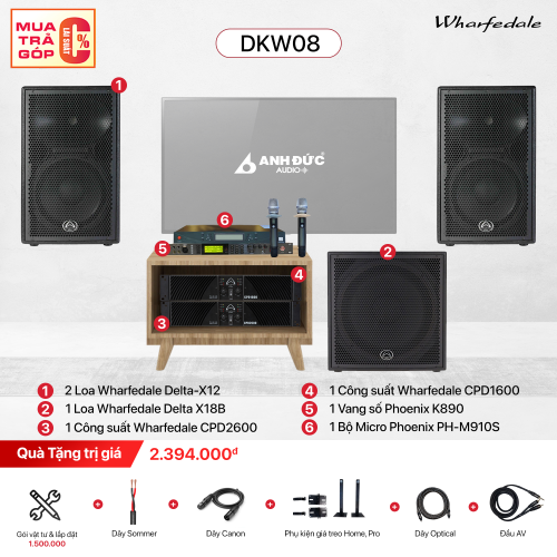 Dàn Karaoke Chuyên Nghiệp Wharfedale DKW08 (Chính Hãng)