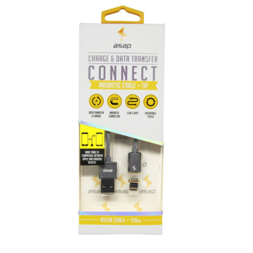 Cáp sạc nhanh từ tính Asap X-Connect | Silver