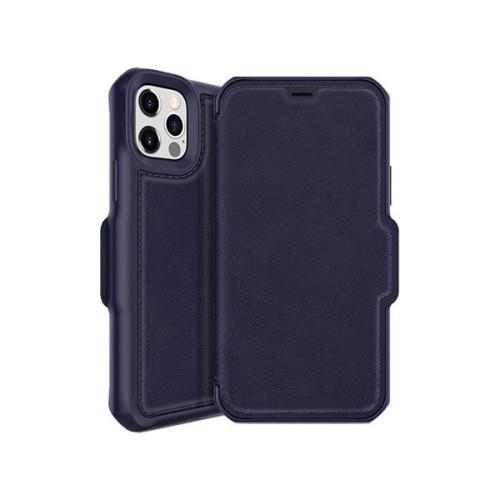 Ốp lưng ITSKINS Hybrid Folio Leather Drop Safe 3M/10FT for iPhone 12/12 Pro | Deep Blue