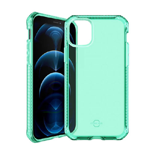 Ốp lưng ITSKINS (France) Spectrum Clear Antimicrobial Drop Safe 3M/10FT for iPhone 12/12 Pro | Tiffany Green