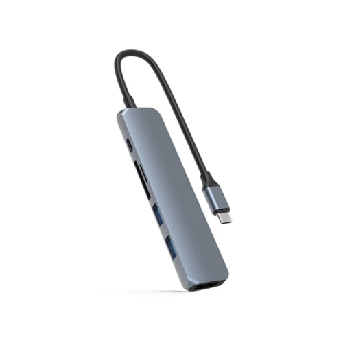 Cổng chuyển Hyperdrive Bar 6 in 1 USB-C Hub | Gray (Chính Hãng) (HD22E-GRAY)
