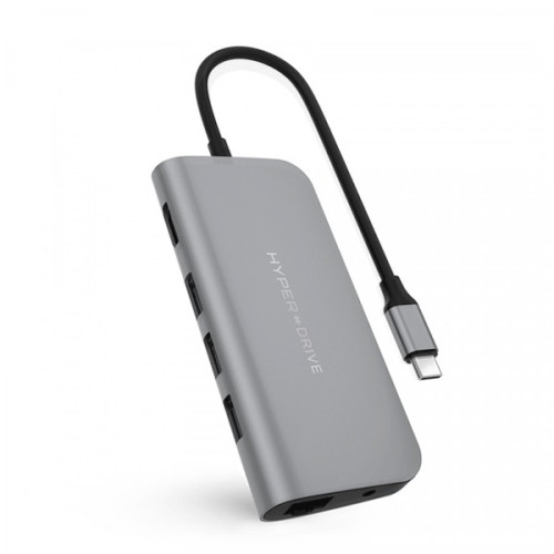 Cổng chuyển Hyperdrive Power 9 in 1 USB C Hub | Gray (Chính Hãng)