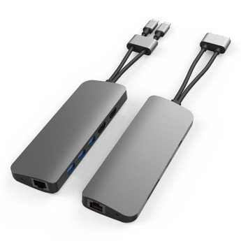 Cổng chuyển Hyperdrive viber 10-in-2 4K60Hz USB-C Hub for Macbook/iPad Pro/Laptop | Gray (Chính Hãng)