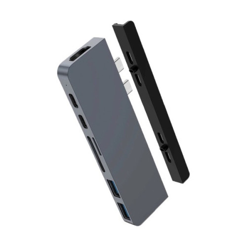 Cổng chuyển Hyperdrive Duo 7-In-2 HDMI 4K60HZ With Cable USB-C Hub | Gray (Chính Hãng) (HD28C-GR)