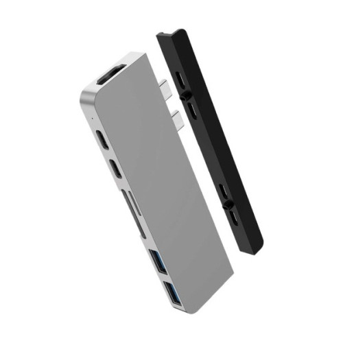 Cổng chuyển Hyperdrive Duo 7-In-2 HDMI 4K60HZ With Cable USB-C Hub | Silver (Chính Hãng) (HD28C-SL)