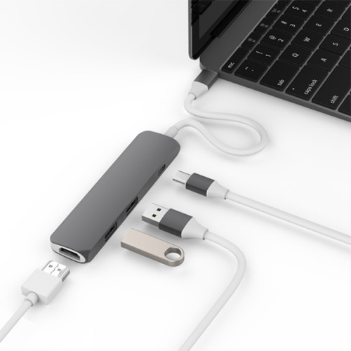 HyperDrive HDMI 4K USB-C Hub for MacBook, PC & Devices | Gray (Chính Hãng)