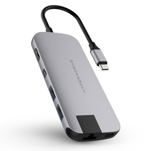 HyperDriver Slim 8 In 1 USB-C HUB | Space Gray (Chính Hãng)