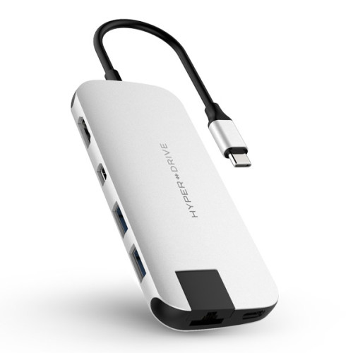 HyperDriver Slim 8 In 1 USB-C HUB | Silver (Chính Hãng)