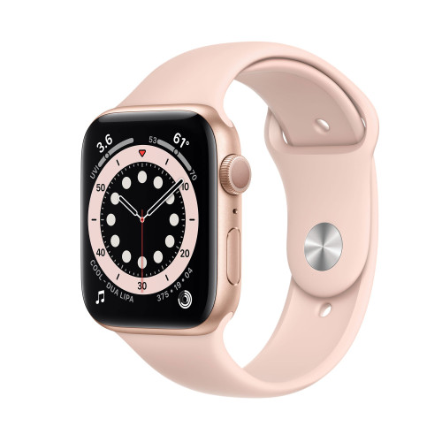 Apple Watch Series 6 | 44mm/GPS + Cellular | Gold Aluminum Case/Pink Sand Sport Band