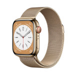 Apple Watch Series 8 | 45mm/GPS + Cellular | Gold Stainless Steel Case/Gold Milanese Loop (Chính Hãng)