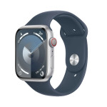 Apple Watch Series 9 | 45mm/GPS + Cellular | Silver Aluminum Case/ Storm Blue Sport Band | S/M (Chính hãng)