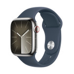 Apple Watch Series 9 | 41mm/GPS + Cellular | Silver Stainless Steel Case/ Storm Blue Sport Band | S/M (Chính hãng)