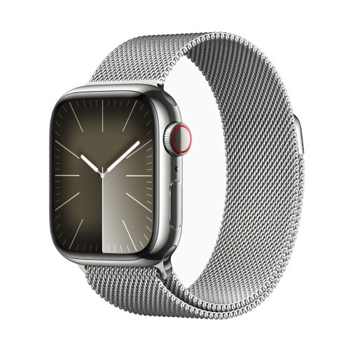 Apple Watch Series 9 | 45mm/GPS + Cellular | Silver Stainless Steel Case/ Silver Milanese Loop (Chính hãng)