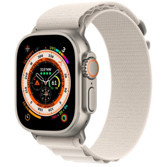 Apple Watch Ultra | 49mm/GPS + Cellular | Titanium Case/Starlight Alpine Loop | Medium (Chính hãng)