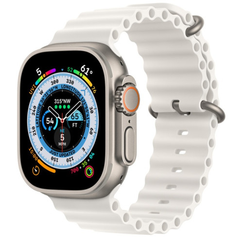 Apple Watch Ultra | 49mm/GPS + Cellular | Titanium Case/White Ocean Band
