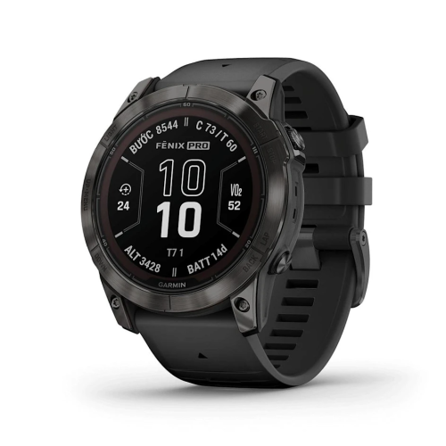 Garmin Fenix 7X Pro Sapphire Solar Edition | Carbon Gray DLC Titanium with Black Band (Chính Hãng)