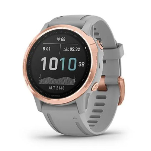 Garmin Fenix 6S Sapphire | Rose Gold/Gray Band Silicone (Chính Hãng)