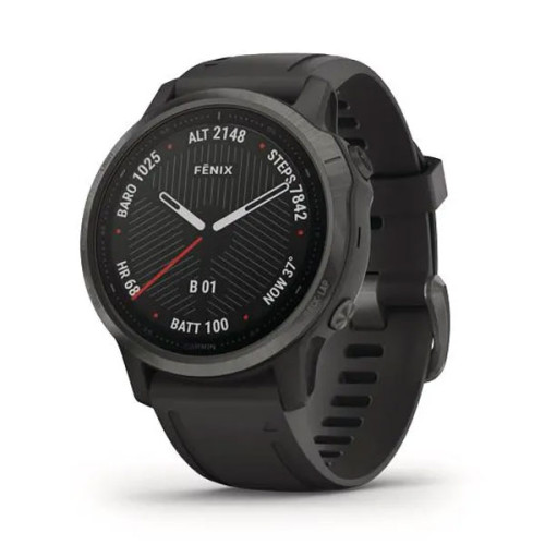 Garmin Fenix 6S Sapphire | Cacbon Gray/Black Band Silicone (Chính Hãng)