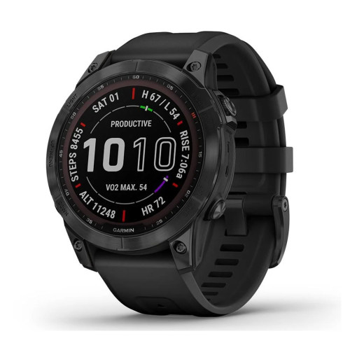 Garmin Fenix 7 Sapphire Solar | Black/Silicone Band (Chính Hãng)