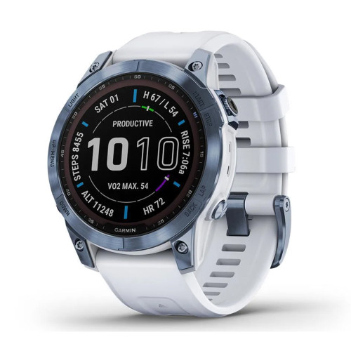 Garmin Fenix 7 Sapphire Solar | Mineral Blue/Silicone Band (Chính Hãng)