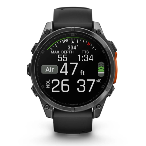 Garmin Fenix 8 Amoled | 47mm | Slate Gray with Black Silicone Band (Chính Hãng)