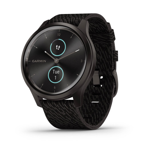 Garmin Vivomove Style | Graphite Aluminum Case/Woven Nylon Band (Chính Hãng)