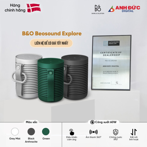 Loa B&O Beosound Explore | Black Anthracite (Chính Hãng)