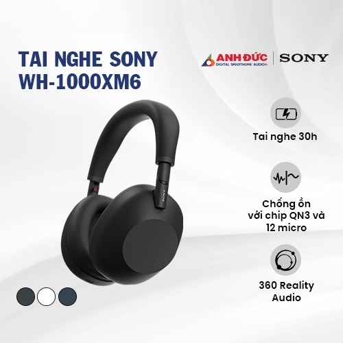 Tai nghe Sony WH-1000XM6 | Black (Chính hãng)
