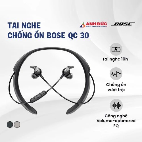 Tai nghe chống ồn Bose QC 30 | Black (Chính hãng)