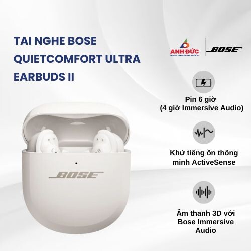 Tai nghe Bose QuietComfort Ultra Earbuds 2 | White Smoke (Chính hãng)
