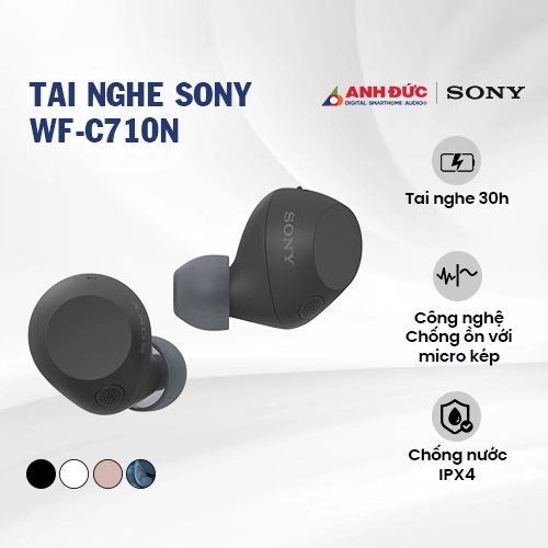 Tai nghe Sony WF-C710N | Black (Chính hãng)