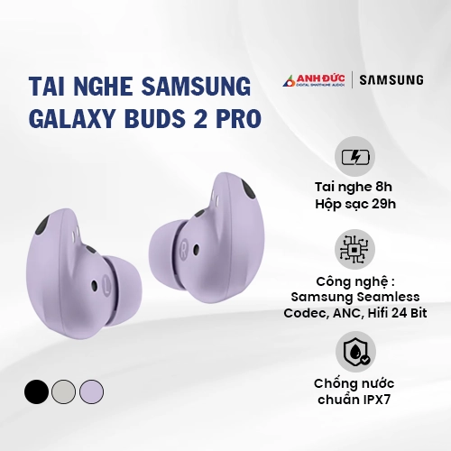 Tai nghe Samsung Galaxy Buds 2 Pro | Bora Purple (Chính Hãng)