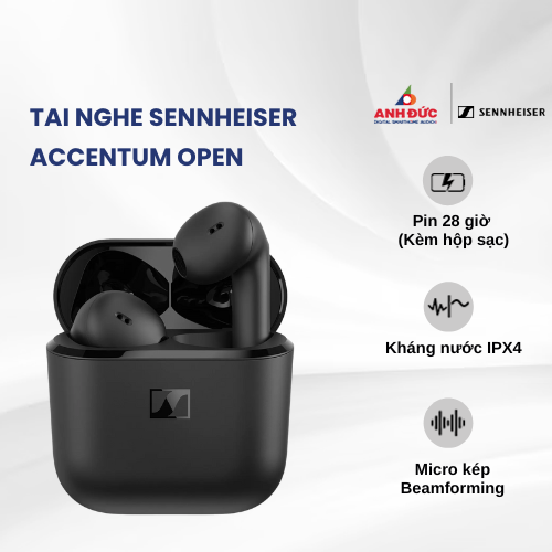 Tai nghe Sennheiser Accentum Open | Black (Chính hãng)