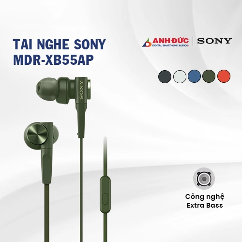 Tai nghe Sony MDR-XB55AP | Green (Chính Hãng)