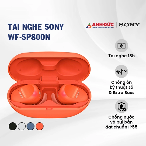 Tai nghe Sony WF-SP800N | Orange (Chính Hãng)