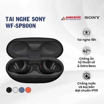 Tai nghe Sony WF-SP800N | Black (Chính Hãng)