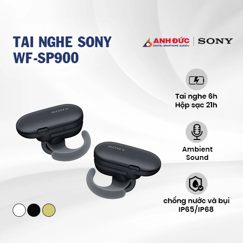 Tai nghe Sony WF-SP900 | Black (Chính Hãng)