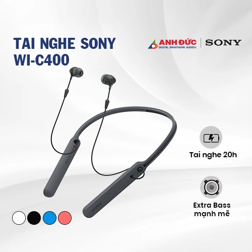 Tai nghe Sony WI-C400 | Black (Chính Hãng)