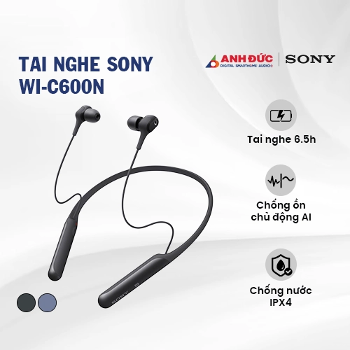 Tai nghe Sony WI-C600N | Black (Chính Hãng)