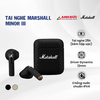 Tai nghe Marshall Minor III | Black (Chính hãng)