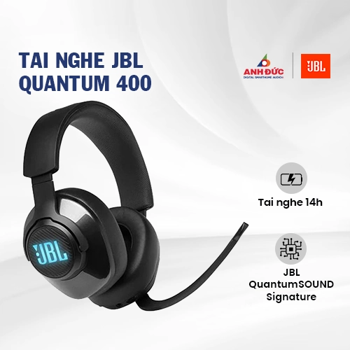 Tai nghe chụp tai Gaming JBL Quantum 400 | Black (Chính Hãng)