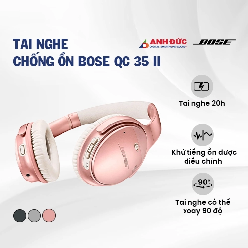 Tai nghe chống ồn Bose QC 35 II | Rose Gold (Chính Hãng)