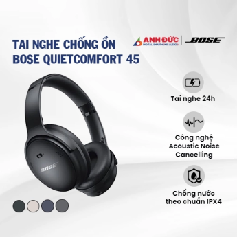 Tai nghe chống ồn Bose QuietComfort 45 | Black (Chính Hãng)