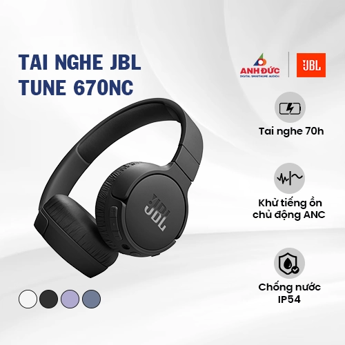 Tai nghe JBL Tune 670NC | Black (Chính Hãng)