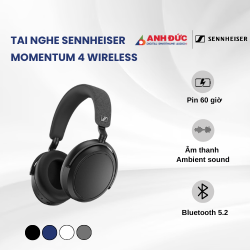 Tai nghe Sennheiser Momentum 4 Wireless | Black (Chính Hãng)