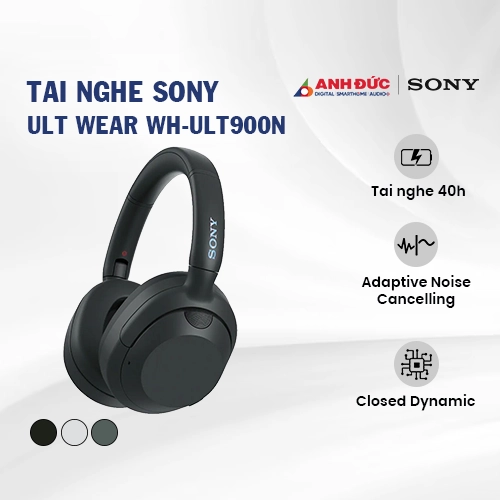Tai nghe Sony ULT Wear WH-ULT900N | Black (Chính Hãng)