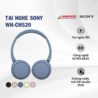 Tai nghe Sony WH-CH520 | Blue (Chính Hãng)